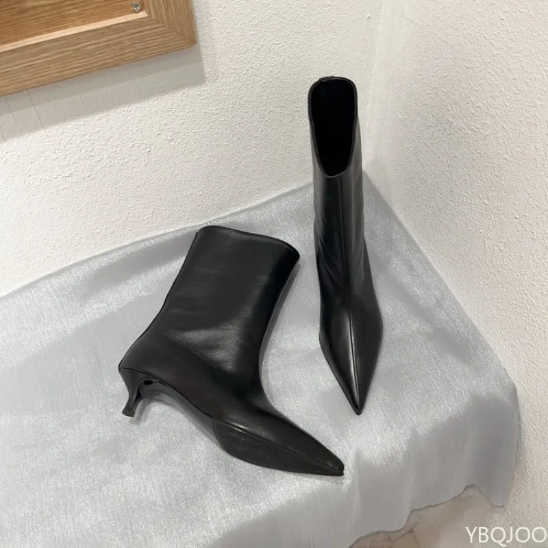Women'S Fashion Korea - Nouvelles Bottes Courtes à Talon Chat