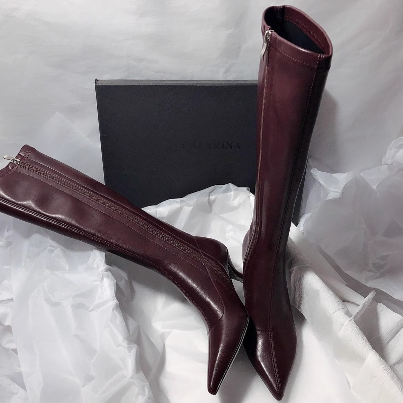 Women'S Fashion Knee High Boots - Bottes d'automne à talons aiguilles, modèle