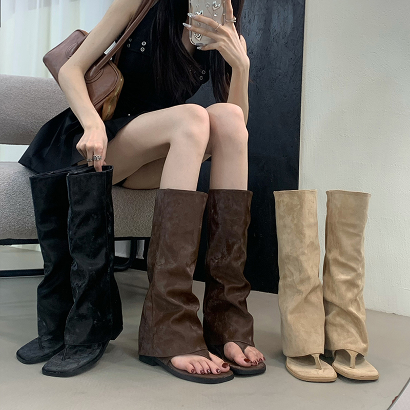 Women'S Fashion Korea - Bottes ajourées pour femmes, style coréen,