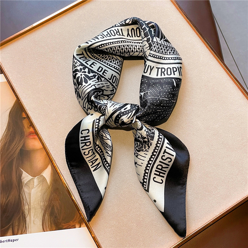 Mouchoir en Satin de soie impr - Women Fashion Necktie avis et prix