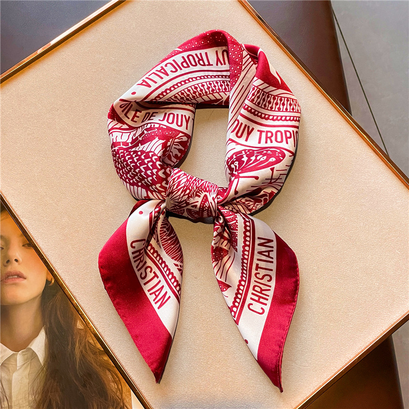 Mouchoir en Satin de soie impr - Women Fashion Necktie avis et prix