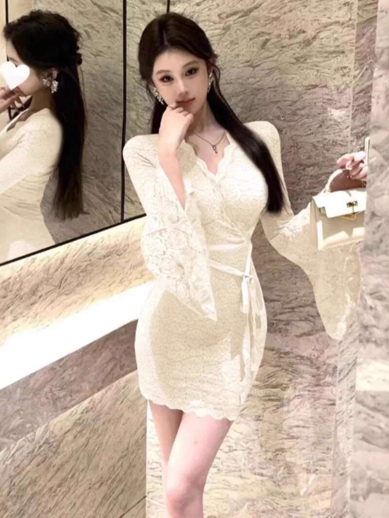 Robe Sexy en dentelle à manche - Women Fashion Dress Names avis et prix